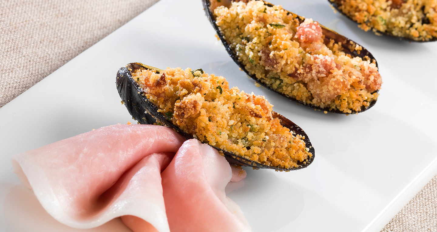 Cozze gratinate al GranCotto di Vignola